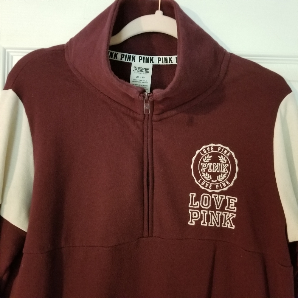 Pink Womens 1/4 Zip Pull Over XS - Picture 6 of 8
